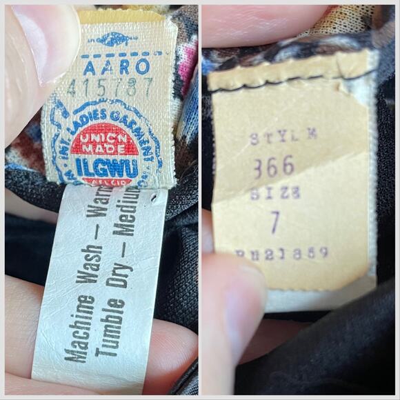 Vintage Sheer Black Floral Dress, 1970s Bohemian Fairycore Flower Print, Sz S - Picture 9 of 11